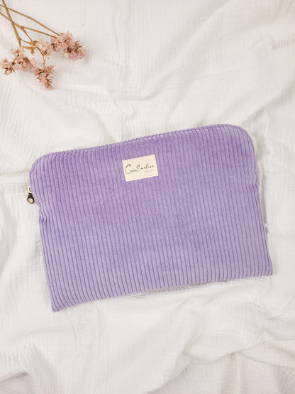 Laptop / tablet sleeve - Lilac corduroy