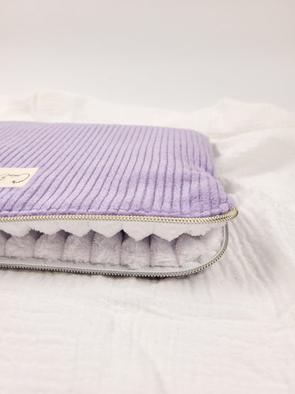 Laptop / tablet sleeve - Lilac corduroy