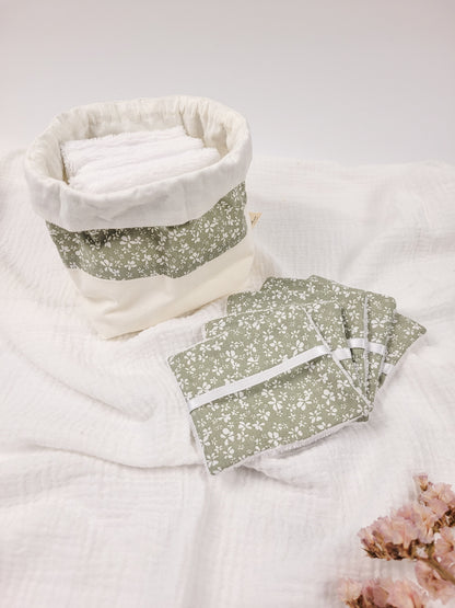 Washable wipes and basket - Perrine