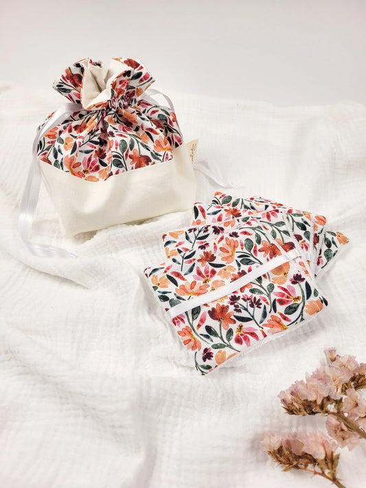 Lingettes lavables et panier - Isée - CréaEmeline - accessoire - fait-main