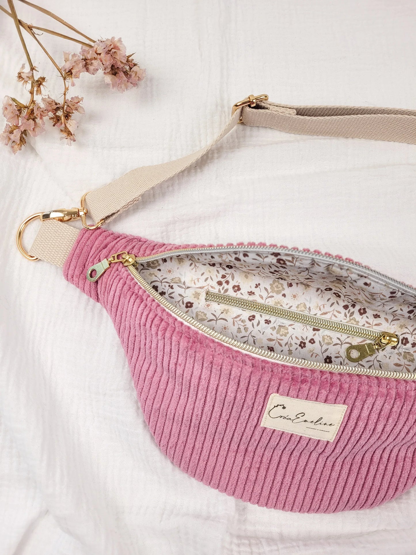 Gürteltasche - Rosa Cord
